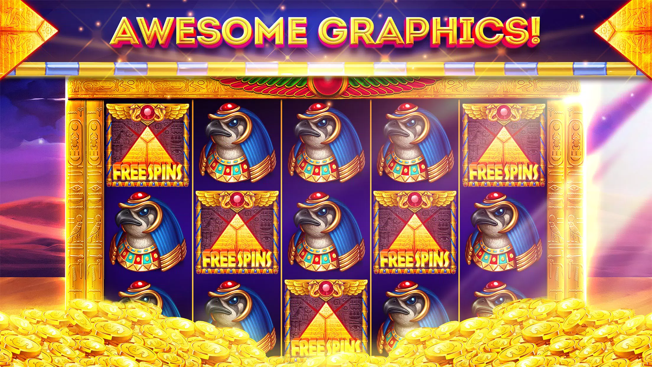 Pharaohs of Egypt Slots Casino Ảnh chụp màn hình 1