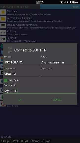 SFTP plugin to Ghost Commander Captura de pantalla 0