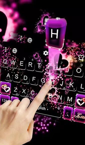 Sparkling Purple Heart Keyboard Theme ဖန်သားပြင်ဓာတ်ပုံ 0