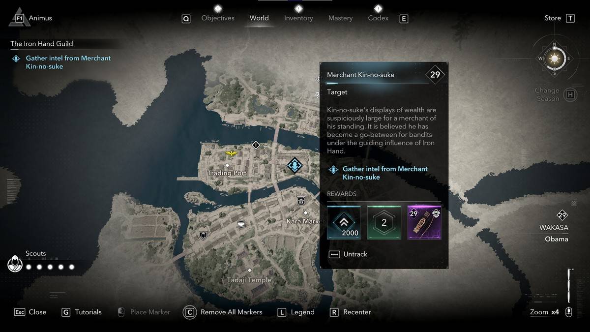 Merchant Kin-no-suke in Assassin's Creed Shadows