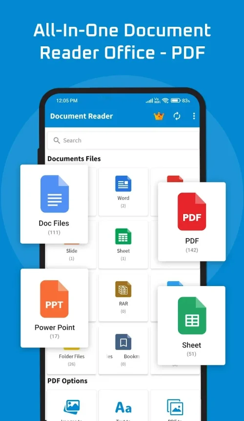 Lecteur de documents: PDF, DOC Capture d'écran 0