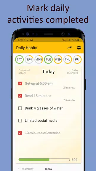 Daily activities tracker ภาพหน้าจอ 0