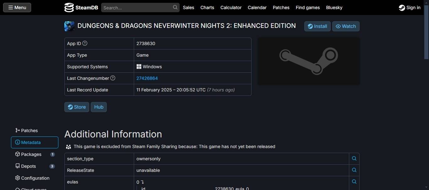 Górnicy danych znaleźli stronę Steam of Neverwinter Nights 2 Remaster