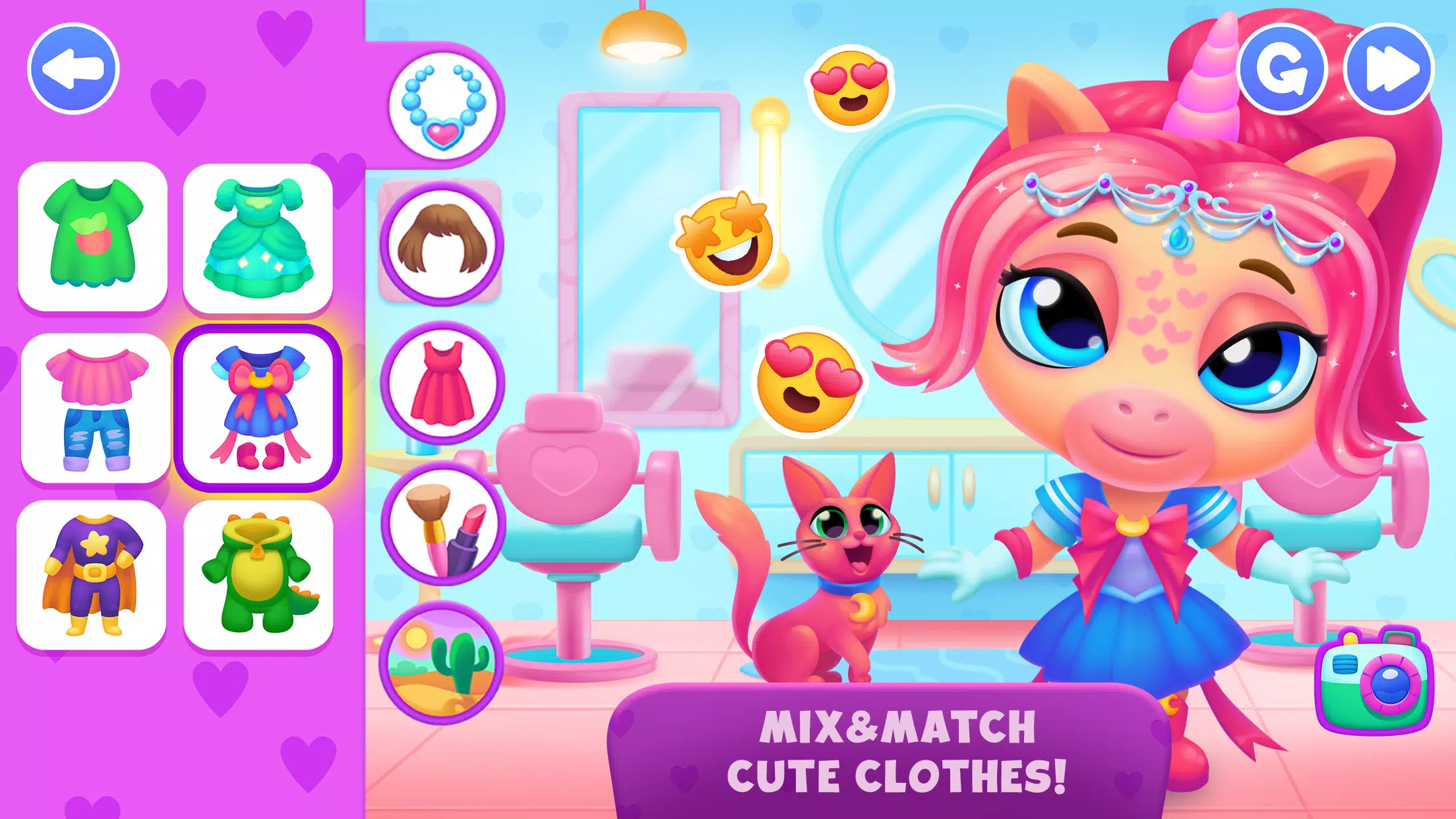 Unicorn Dress up games kids Captura de pantalla 2