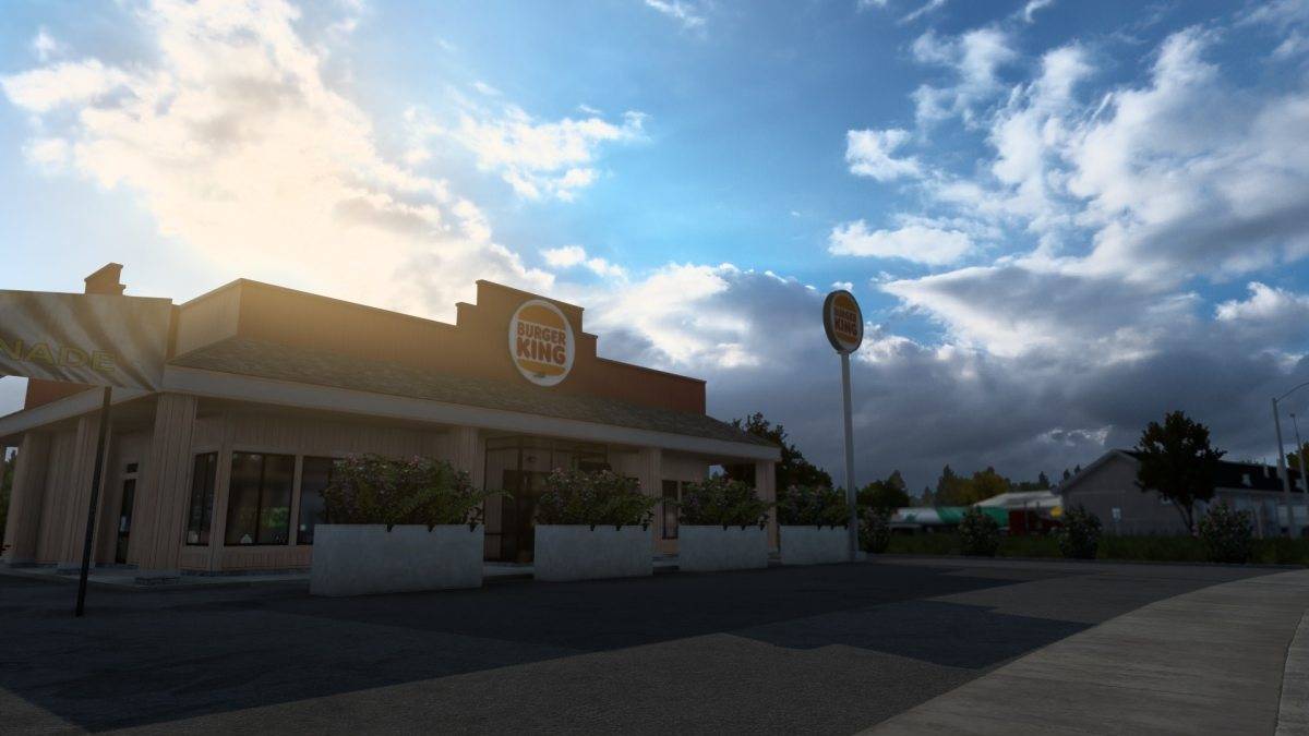 Ang isang restawran ng Burger King ay na -modded sa American truck simulator.