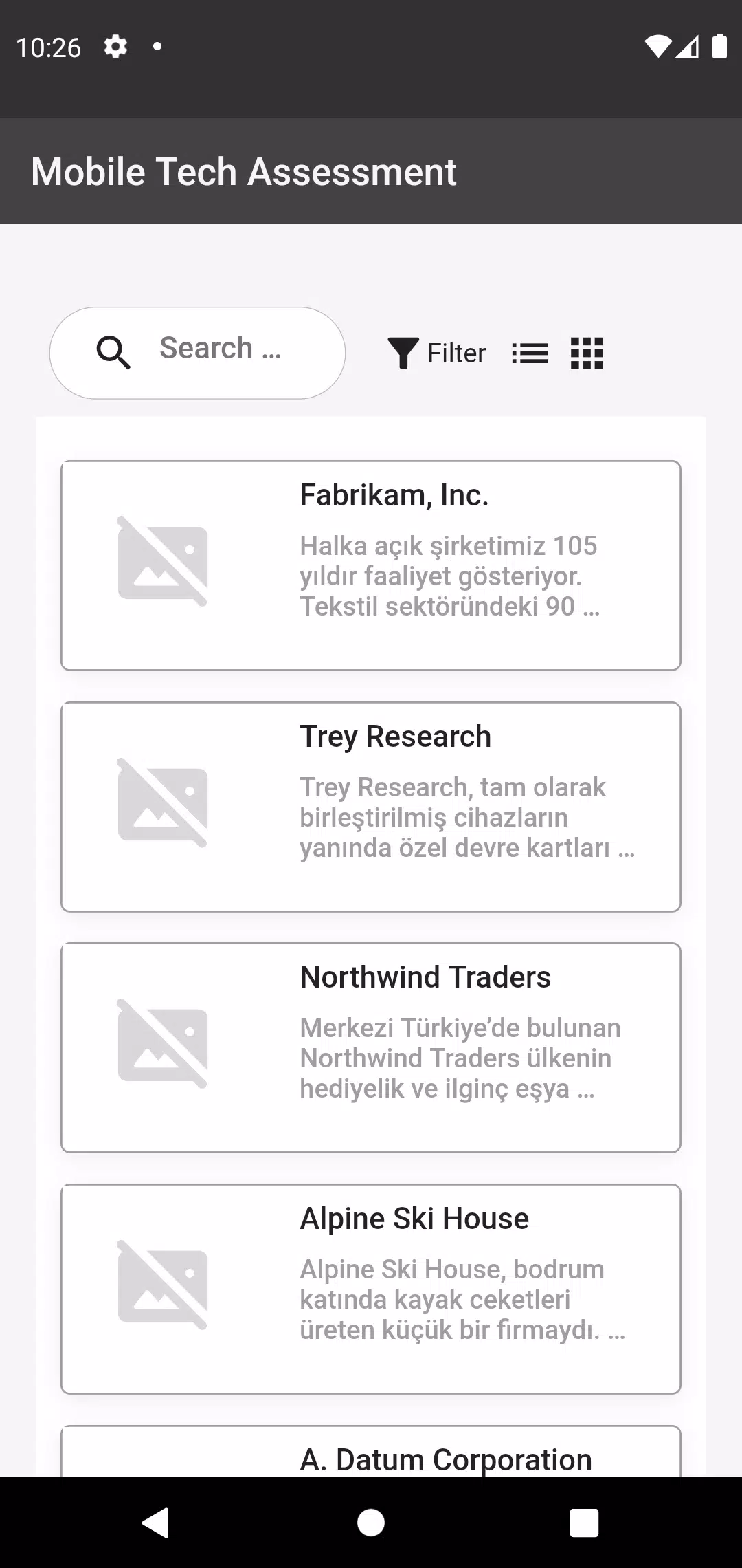Flutter Tech Assessment Скриншот 0