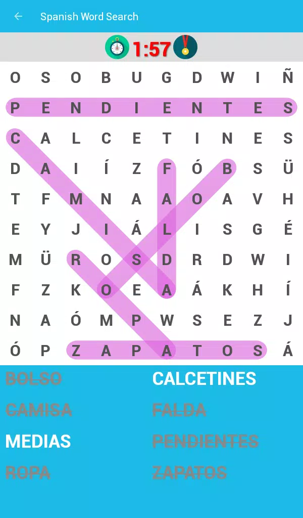 Spanish Word Search Game Ảnh chụp màn hình 3