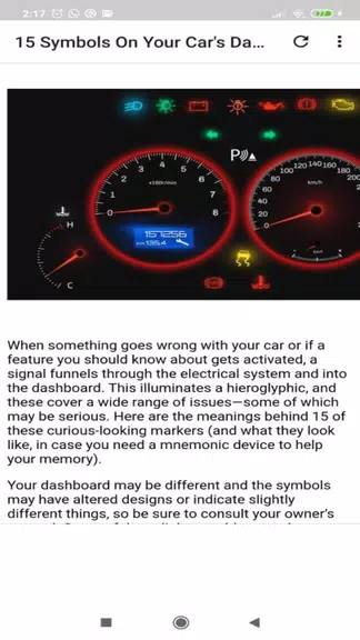 Car dashboard symbols Capture d'écran 0