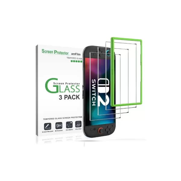 AMFILM Temperted Glass Screen Protector dla Nintendo Switch 2 (3-pak)