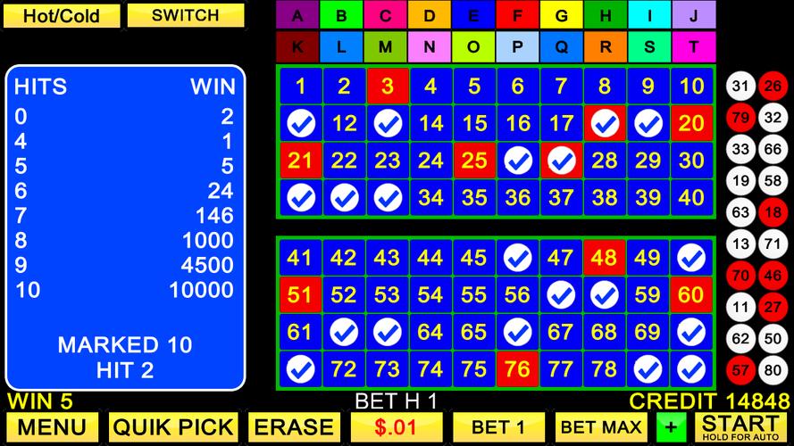 Keno 20 Card Capture d'écran 3