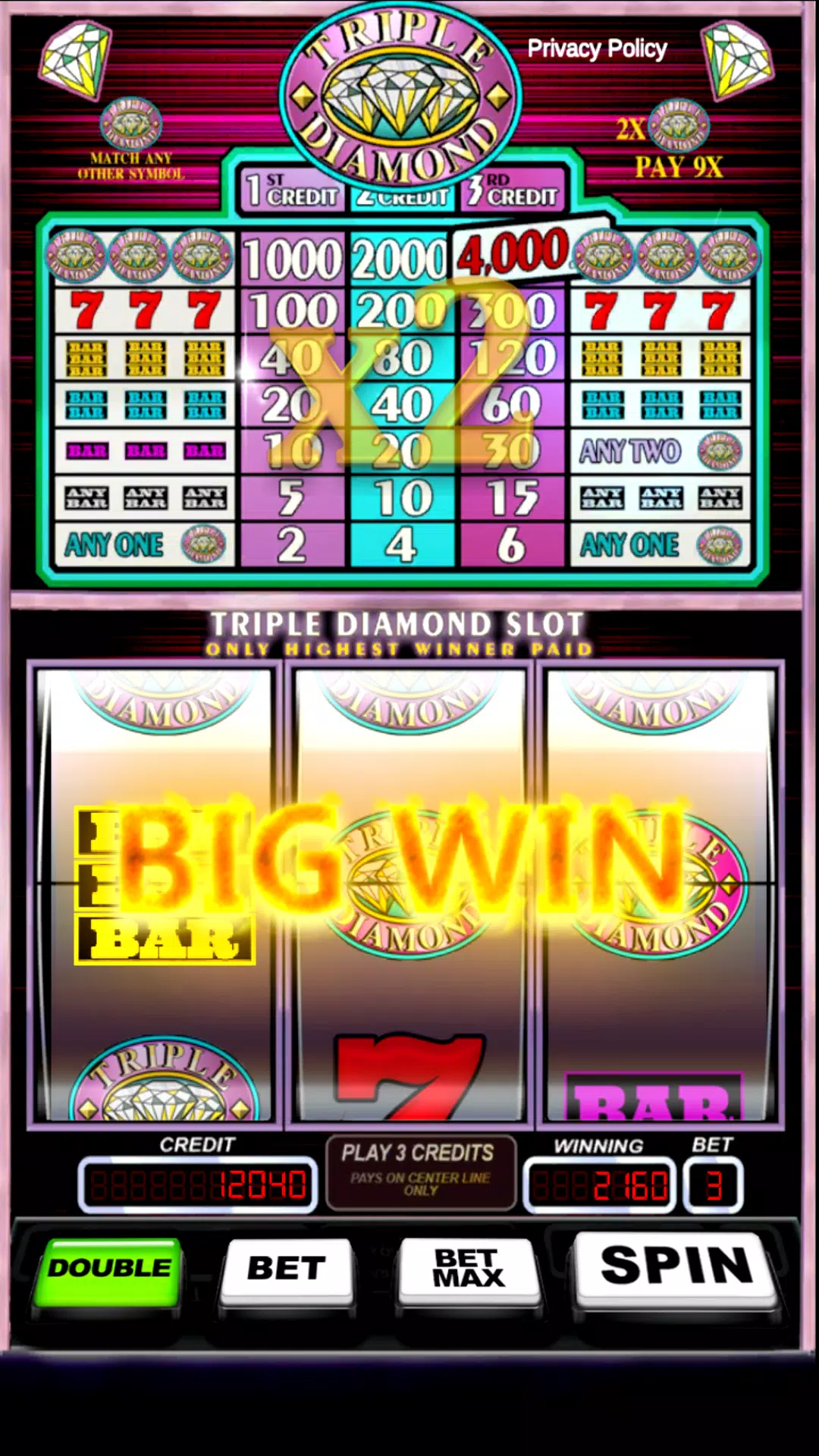 Triple Pay Diamond Slot スクリーンショット 0