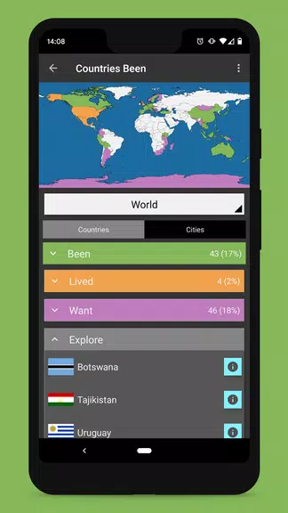 Countries Been: Visited Places应用截图第3张