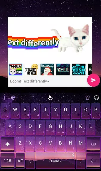 Purple Sky Keyboard Theme ဖန်သားပြင်ဓာတ်ပုံ 3