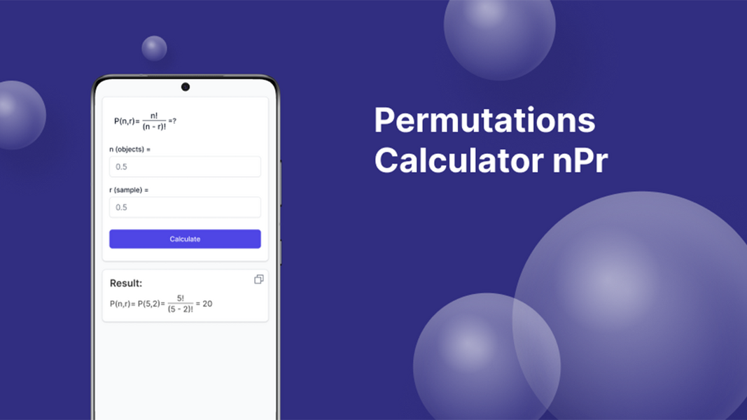 Schermata Permutations Calculator 2