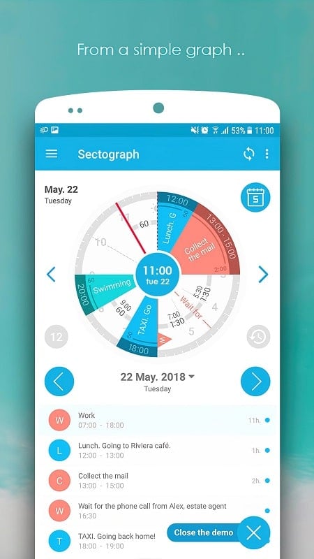 Sectograph ภาพหน้าจอ 2