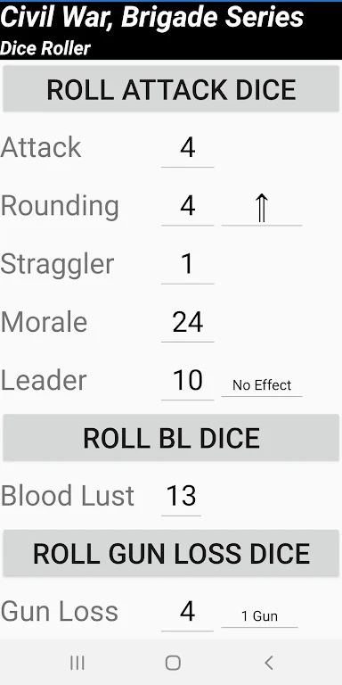 Civil War Brigade Series Dice Roller Screenshot 1