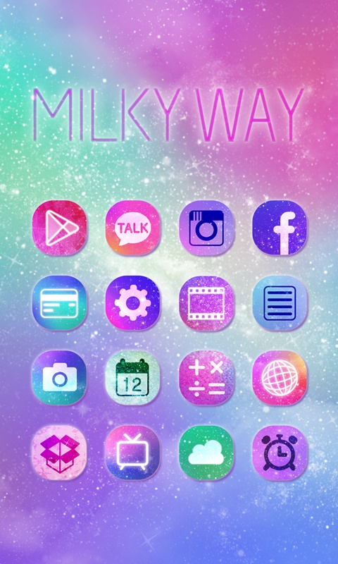 Milky Way GO Launcher Theme Скриншот 2