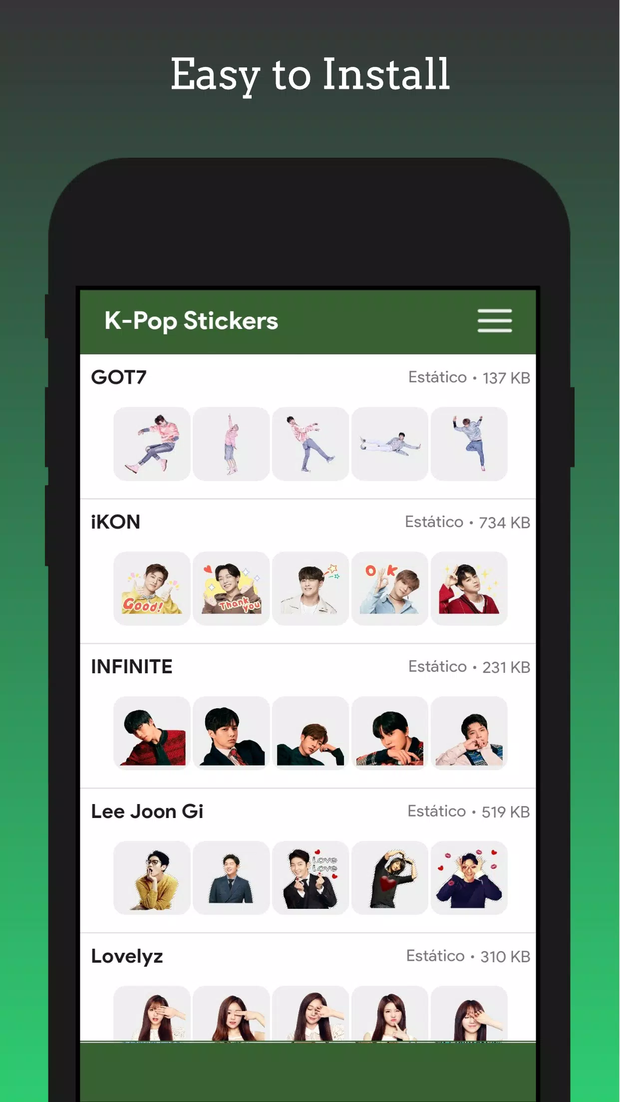 Stickers - KPop Korean BT24 স্ক্রিনশট 2