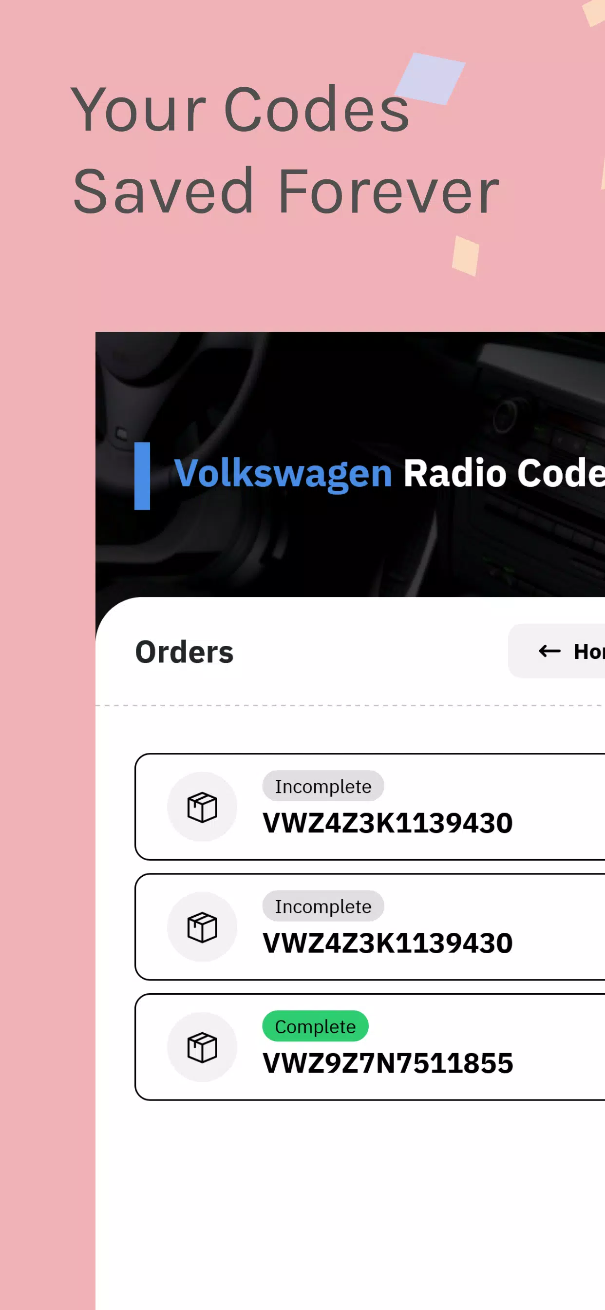 VW Radio Code Generator ภาพหน้าจอ 3