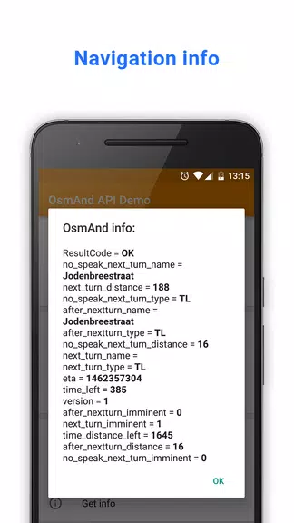 OsmAnd API Demo Zrzut ekranu 1