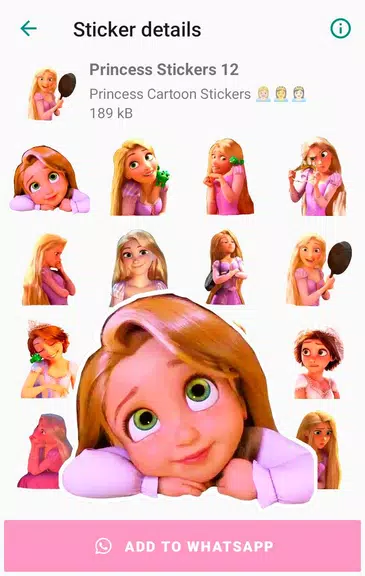 Princess Cartoon WAsticker Tangkapan skrin 0