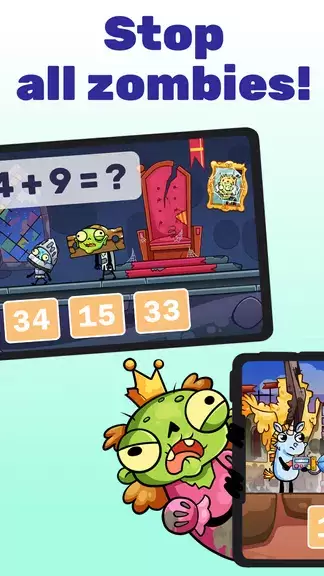 Math games: Zombie Invasion Schermafbeelding 1