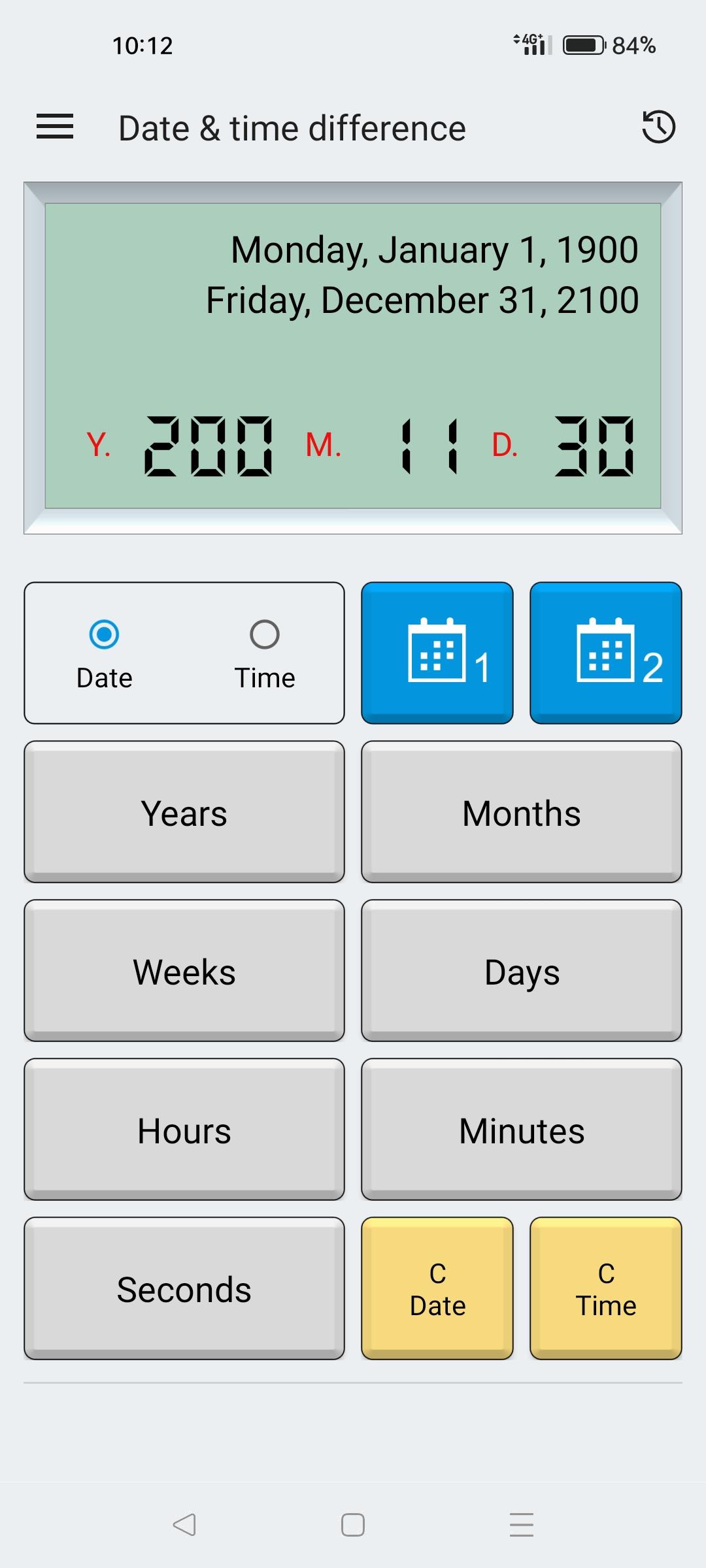 Date & time calculator स्क्रीनशॉट 3