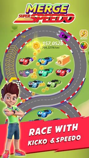 Merge Super Speedo - Kicko Car Tycoon Captura de pantalla 1