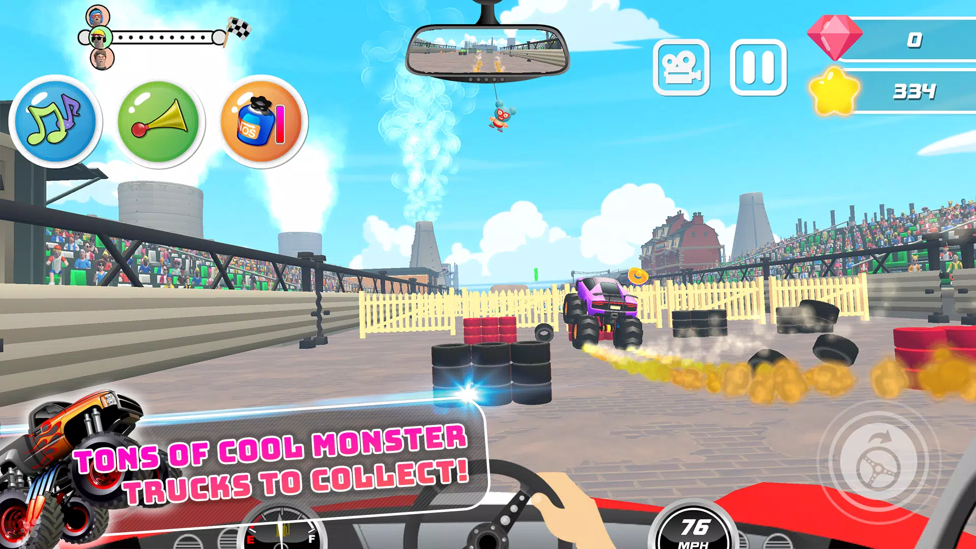 Monster Trucks Kids Race Game Captura de pantalla 1