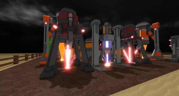 Roblox Başlıksız Matkap Oyunu'nda bir grup matkap zemini deliyor