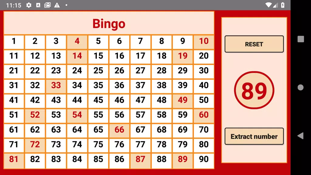 Bingo - numbers extractor - 90 numbers應用截圖第1張
