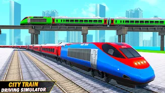 City Train Driving Train Games Captura de pantalla 3