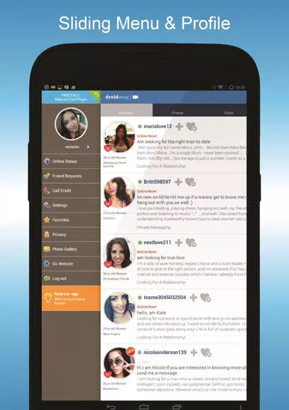 DroidMSG - Chat & Video Calls Zrzut ekranu 1