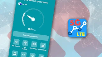 4G LTE, 5G network speed meter Ekran Görüntüsü 0