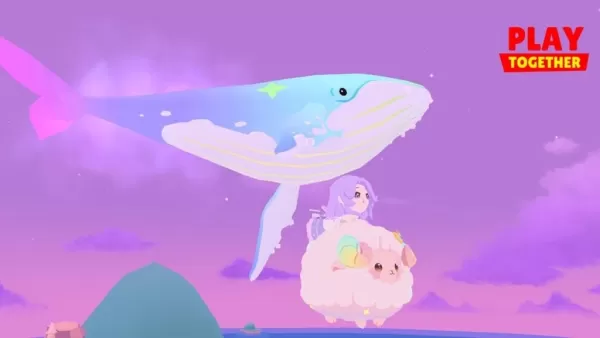 Dreamland presentado en el juego juntos: cielos morados y ballenas brillantes