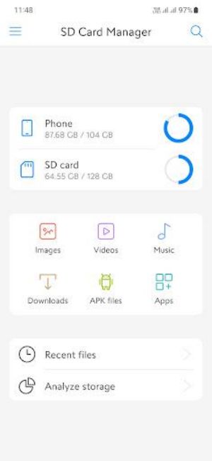 SD Card Manager For Android स्क्रीनशॉट 2