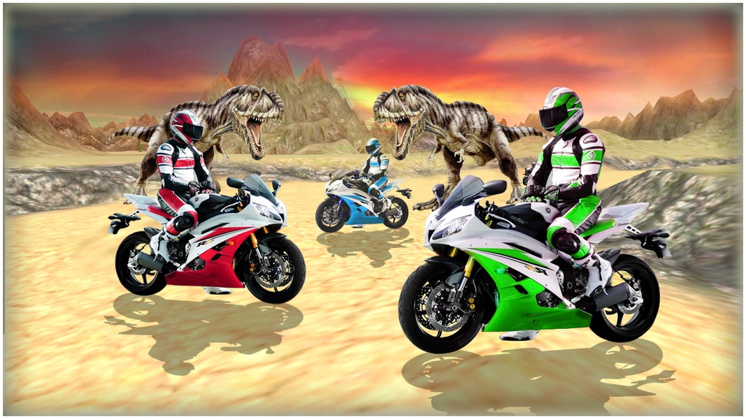 Dino World Bike Race Game - Jurassic Adventure スクリーンショット 1