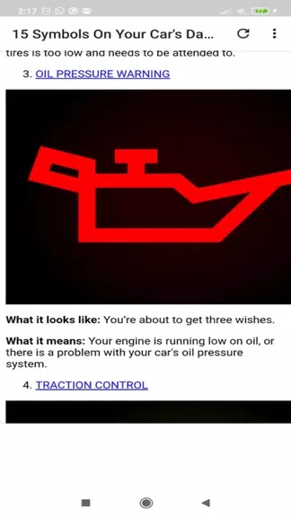 Car dashboard symbols Capture d'écran 1