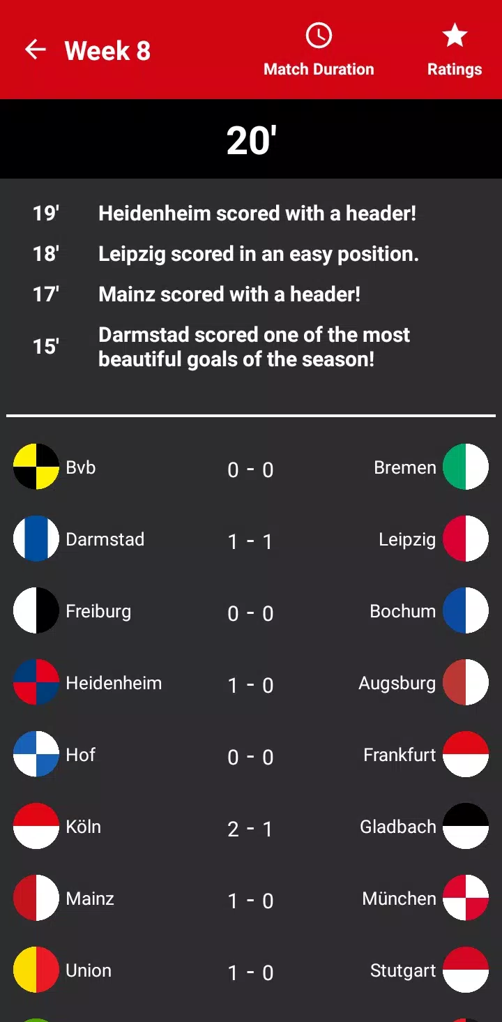 Schermata German League Simulator Game 2