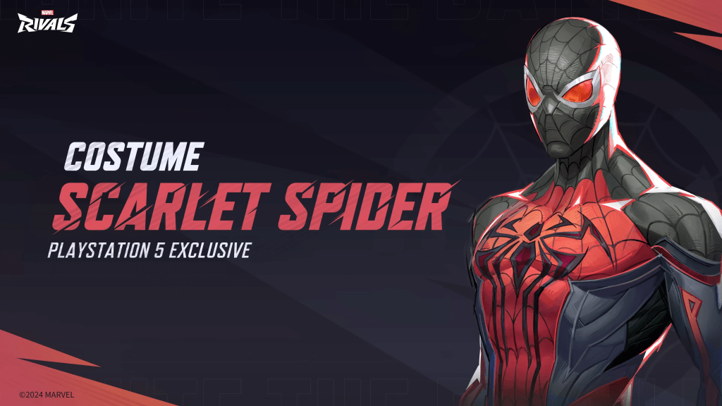 Spider-Man dans sa peau Scarlet Spider dans le cadre d'un article sur les skins de Marvel rivaux gratuits.