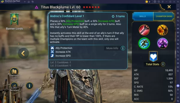 Guía de Titus Blackplume en RAID Shadow Legends: Habilidades, Equipo, Maestrías y Bendiciones