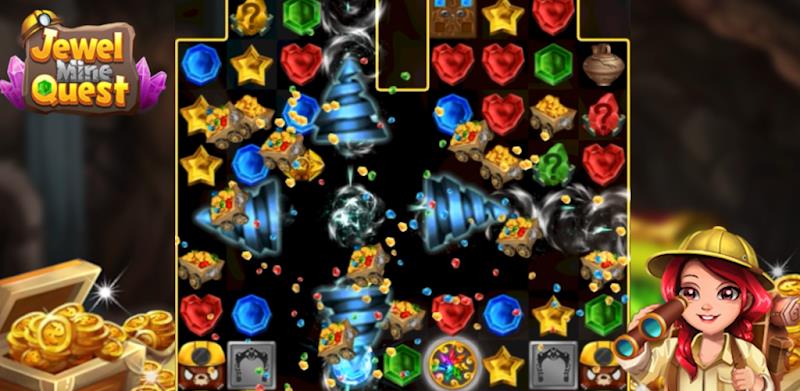 Jewel Mine Quest: Match-3 Zrzut ekranu 2