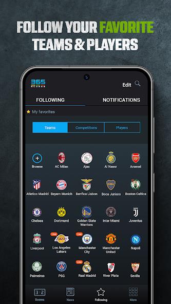 365Scores: Live Scores & News Mod Tangkapan skrin 0