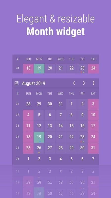 Calendar Widget: Month/Agenda Capture d'écran 0