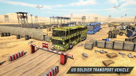 Army Bus Transporter Sim Games Capture d'écran 0