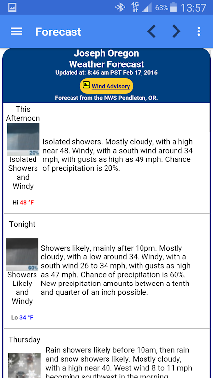 Joseph Oregon Weather Ảnh chụp màn hình 1