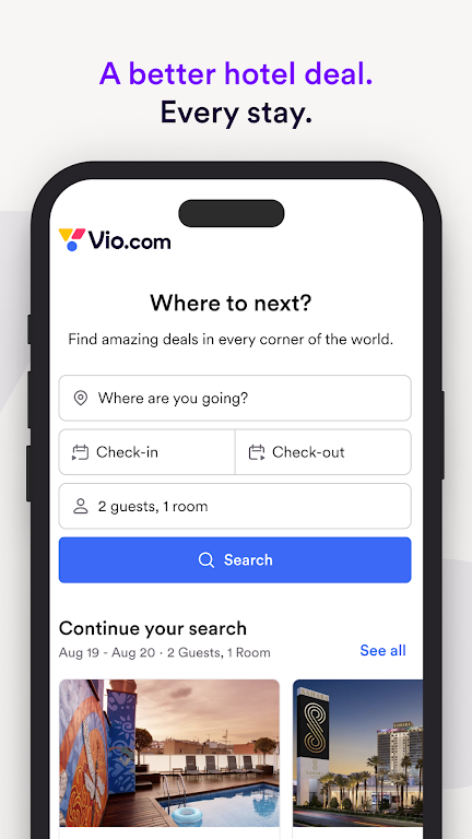 Vio.com: Hotels & travel deals スクリーンショット 0