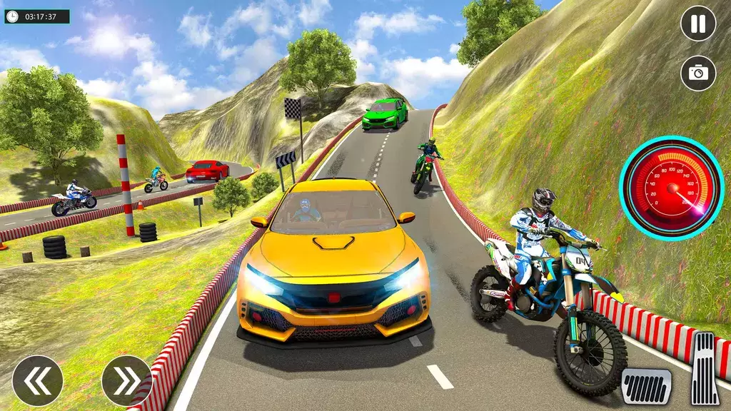 Sports Car vs Bike Racing Capture d'écran 1