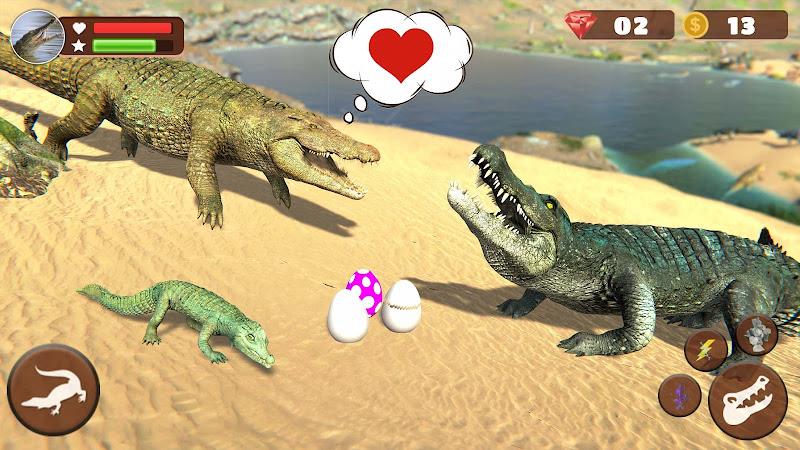 Wild Crocodile Family Sim Game ဖန်သားပြင်ဓာတ်ပုံ 1