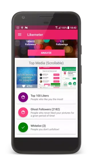 Schermata Likes & Ghost Followers for Instagram 1